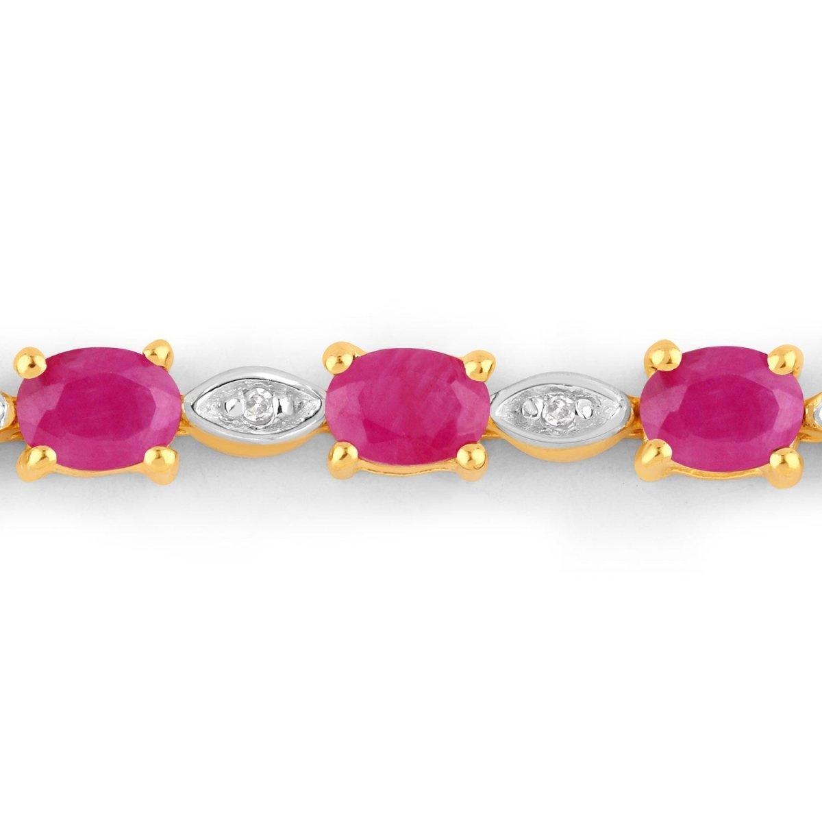 2.01 Carat Genuine Ruby and White Diamond .925 Sterling Silver Bracelet - Bracelets - Custom Crafting Alliance, LLC