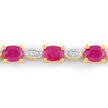 2.01 Carat Genuine Ruby and White Diamond .925 Sterling Silver Bracelet - Bracelets - Custom Crafting Alliance, LLC