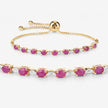 2.01 Carat Genuine Ruby and White Diamond .925 Sterling Silver Bracelet - Bracelets - Custom Crafting Alliance, LLC