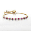 2.01 Carat Genuine Ruby and White Diamond .925 Sterling Silver Bracelet - Bracelets - Custom Crafting Alliance, LLC