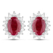 2.02 Carat Genuine Ruby and White Diamond 14K White Gold Earrings - Earrings - Custom Crafting Alliance, LLC