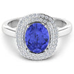 2.02 Carat Genuine Tanzanite and White Diamond 14K White Gold Ring - Rings - Custom Crafting Alliance, LLC