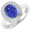 2.02 Carat Genuine Tanzanite and White Diamond 14K White Gold Ring - Rings - Custom Crafting Alliance, LLC