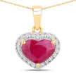 2.08 Carat Genuine Ruby and White Diamond 14K Yellow Gold Pendant - Pendants - Custom Crafting Alliance, LLC
