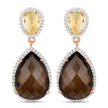 20.80 Carat Genuine Smoky Quartz and Citrine 925 Sterling Silver Earrings - Earrings - Custom Crafting Alliance, LLC