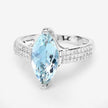 2.09 Carat Genuine Aquamarine and White Diamond 14K White Gold Ring - Rings - Custom Crafting Alliance, LLC