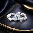 925 Sterling Silver Earrings with Pavé Setting CZ and Platinum Plating for Women