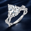 925 Sterling Silver White Gold Plated 3ct Moissanite Size 6 Ring for Women