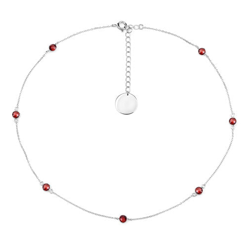 2.10 Carat Genuine Garnet .925 Sterling Silver Necklace - Necklaces - Custom Crafting Alliance, LLC