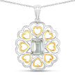 2.10 Carat Genuine Green Amethyst .925 Sterling Silver Pendant - Pendants - Custom Crafting Alliance, LLC