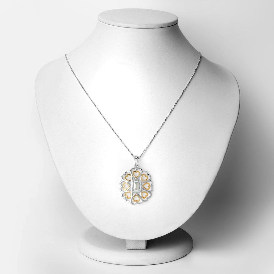 2.10 Carat Genuine Green Amethyst .925 Sterling Silver Pendant - Pendants - Custom Crafting Alliance, LLC