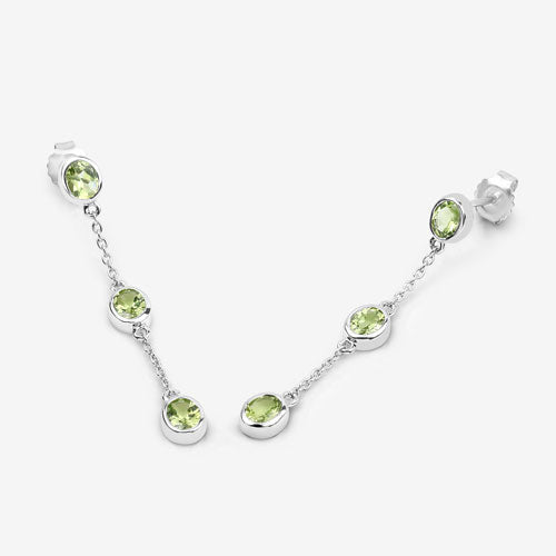 2.10 Carat Genuine Peridot .925 Sterling Silver Earrings - Earrings - Custom Crafting Alliance, LLC