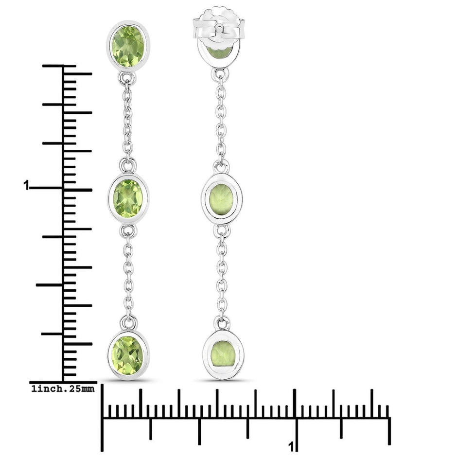 2.10 Carat Genuine Peridot .925 Sterling Silver Earrings - Earrings - Custom Crafting Alliance, LLC