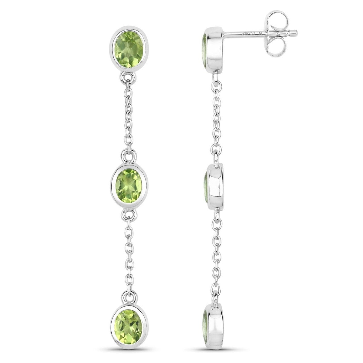 2.10 Carat Genuine Peridot .925 Sterling Silver Earrings - Earrings - Custom Crafting Alliance, LLC