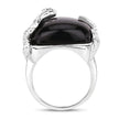 21.04 Carat Genuine Black Onyx and White Topaz .925 Sterling Silver Ring - Rings - Custom Crafting Alliance, LLC