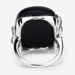21.04 Carat Genuine Black Onyx and White Topaz .925 Sterling Silver Ring - Rings - Custom Crafting Alliance, LLC
