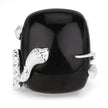 21.04 Carat Genuine Black Onyx and White Topaz .925 Sterling Silver Ring - Rings - Custom Crafting Alliance, LLC
