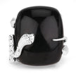 21.04 Carat Genuine Black Onyx and White Topaz .925 Sterling Silver Ring - Rings - Custom Crafting Alliance, LLC