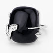 21.04 Carat Genuine Black Onyx and White Topaz .925 Sterling Silver Ring - Rings - Custom Crafting Alliance, LLC