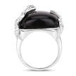 21.04 Carat Genuine Black Onyx and White Topaz .925 Sterling Silver Ring - Rings - Custom Crafting Alliance, LLC