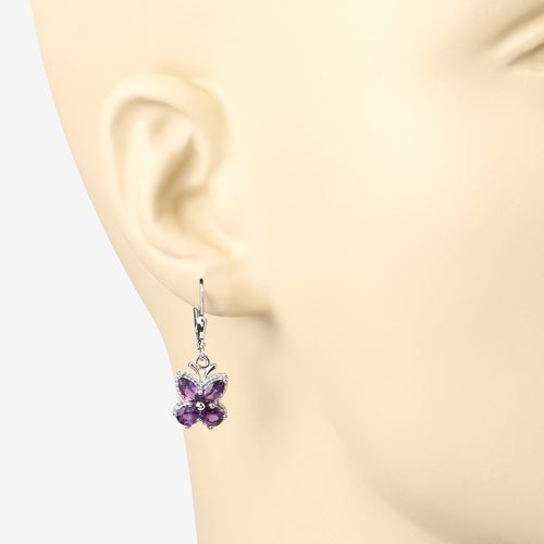 2.12 Carat Genuine Amethyst .925 Sterling Silver Earrings - Earrings - Custom Crafting Alliance, LLC