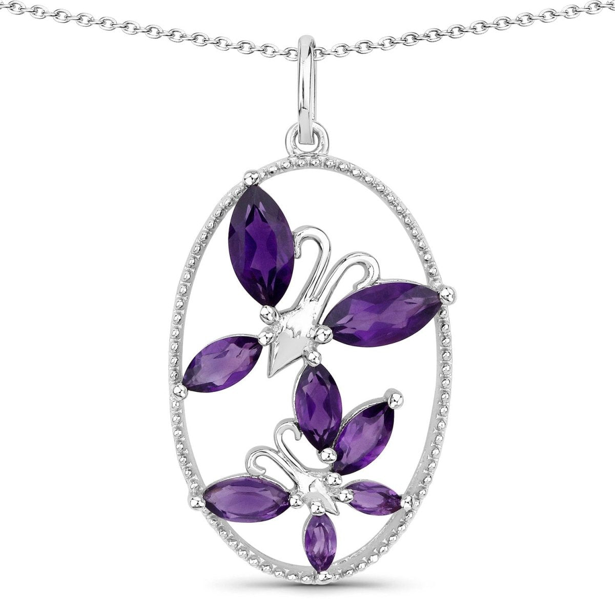 2.12 Carat Genuine Amethyst .925 Sterling Silver Pendant - Pendants - Custom Crafting Alliance, LLC