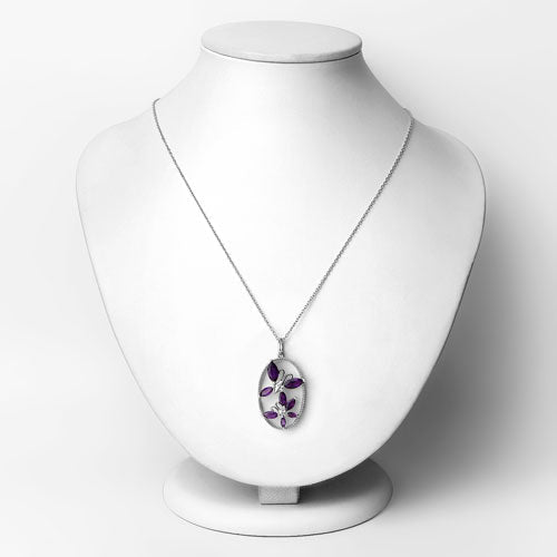2.12 Carat Genuine Amethyst .925 Sterling Silver Pendant - Pendants - Custom Crafting Alliance, LLC