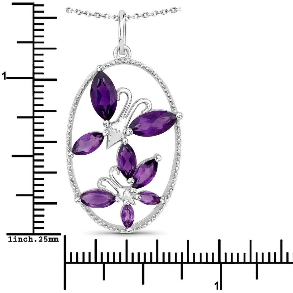 2.12 Carat Genuine Amethyst .925 Sterling Silver Pendant - Pendants - Custom Crafting Alliance, LLC