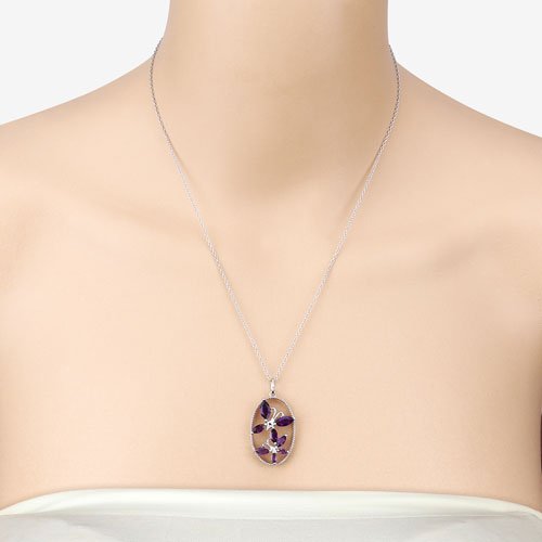 2.12 Carat Genuine Amethyst .925 Sterling Silver Pendant - Pendants - Custom Crafting Alliance, LLC