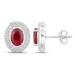 2.12 Carat Genuine Ruby and White Diamond 14K White Gold Earrings - Earrings - Custom Crafting Alliance, LLC