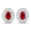 2.12 Carat Genuine Ruby and White Diamond 14K White Gold Earrings - Earrings - Custom Crafting Alliance, LLC