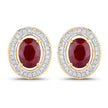 2.12 Carat Genuine Ruby and White Diamond 14K Yellow Gold Earrings - Earrings - Custom Crafting Alliance, LLC