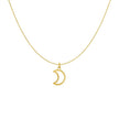 14k Yellow Gold Necklace with Moon