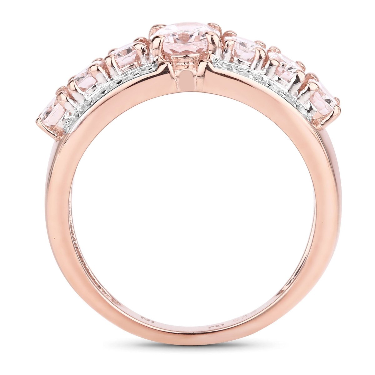 2.15 Carat Genuine Morganite and White Diamond .925 Sterling Silver Ring - Rings - Custom Crafting Alliance, LLC