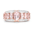 2.15 Carat Genuine Morganite and White Diamond .925 Sterling Silver Ring - Rings - Custom Crafting Alliance, LLC