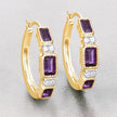 2.18 Carat Genuine Amethyst and White Topaz .925 Sterling Silver Earrings - Earrings - Custom Crafting Alliance, LLC