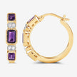 2.18 Carat Genuine Amethyst and White Topaz .925 Sterling Silver Earrings - Earrings - Custom Crafting Alliance, LLC