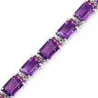 21.84 Carat Genuine Amethyst and Rhodolite Granet .925 Sterling Silver Bracelet - Bracelets - Custom Crafting Alliance, LLC