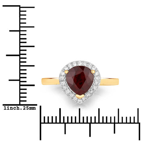2.19 Carat Genuine Ruby and White Diamond 14K Yellow Gold Ring - Rings - Custom Crafting Alliance, LLC
