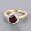 2.19 Carat Genuine Ruby and White Diamond 14K Yellow Gold Ring - Rings - Custom Crafting Alliance, LLC