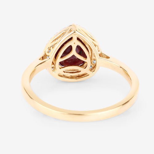 2.19 Carat Genuine Ruby and White Diamond 14K Yellow Gold Ring - Rings - Custom Crafting Alliance, LLC