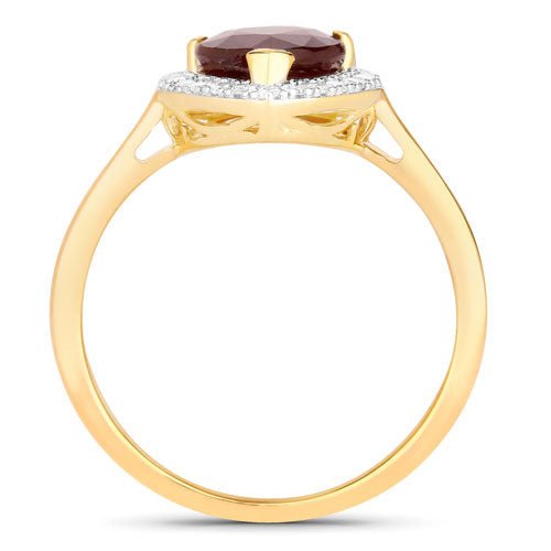 2.19 Carat Genuine Ruby and White Diamond 14K Yellow Gold Ring - Rings - Custom Crafting Alliance, LLC
