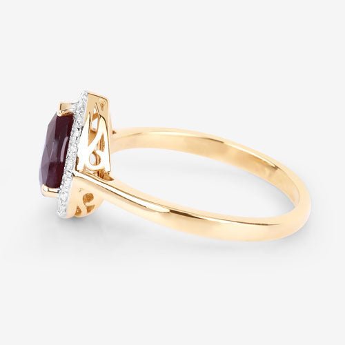 2.19 Carat Genuine Ruby and White Diamond 14K Yellow Gold Ring - Rings - Custom Crafting Alliance, LLC