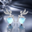925 Sterling Silver Moonstone CZ Earrings for Women