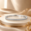 925 Silver & Platinum Pavé Setting CZ Bracelets, Size 17.0 mm for Women