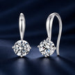 925 Sterling Silver White Gold Plated 0.5ct Moissanite 1.4x0.6cm Earrings for Women