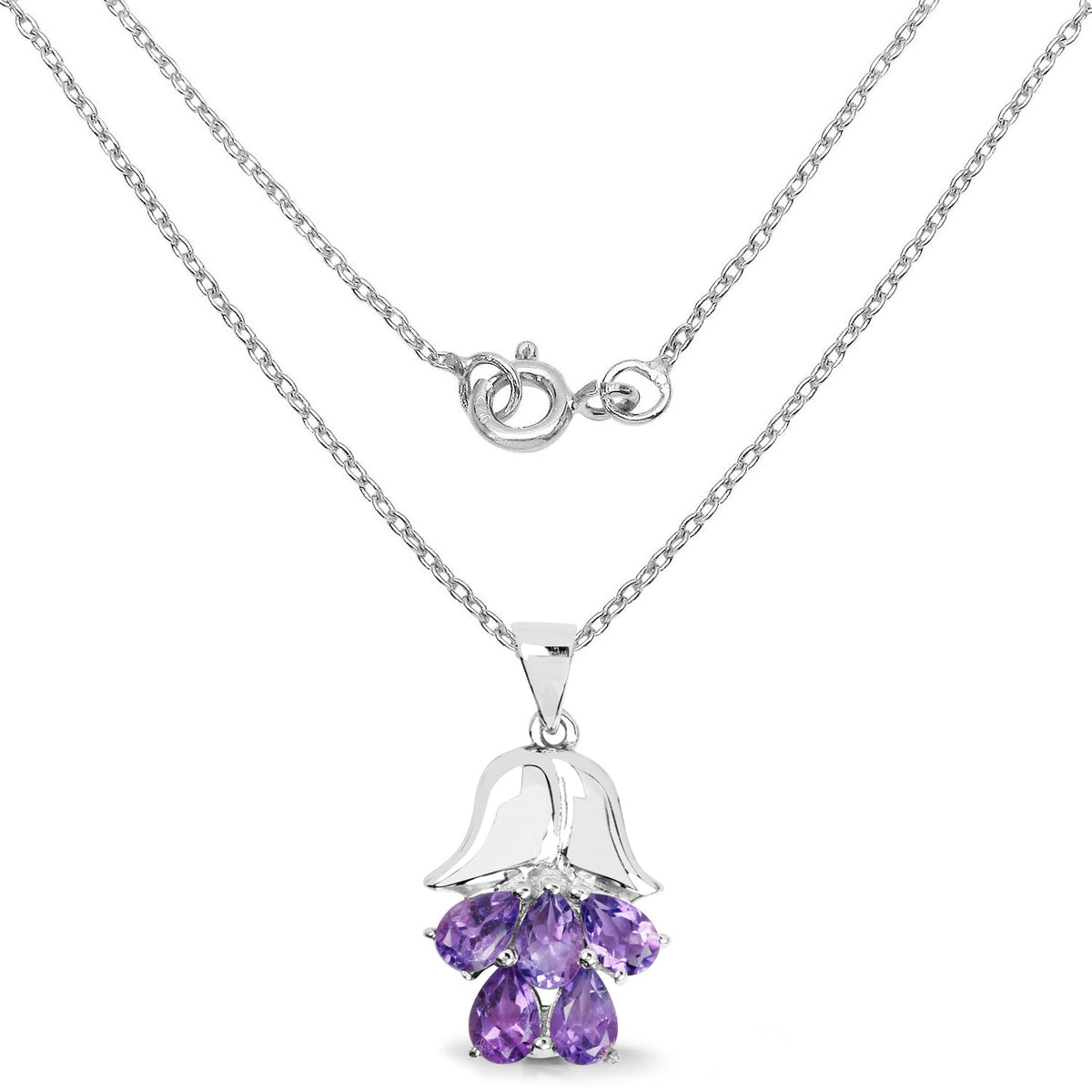 1.85 Carat Genuine Amethyst .925 Sterling Silver Pendant