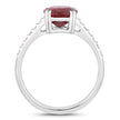 2.20 Carat Genuine Ruby and White Diamond 14K White Gold Ring - Rings - Custom Crafting Alliance, LLC