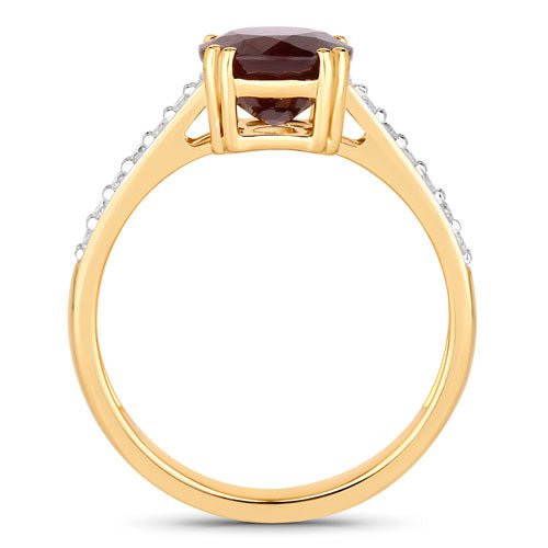 2.20 Carat Genuine Ruby and White Diamond 14K Yellow Gold Ring - Rings - Custom Crafting Alliance, LLC