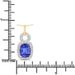 2.23 Carat Genuine Tanzanite and White Diamond 14K Yellow Gold Pendant - Pendants - Custom Crafting Alliance, LLC
